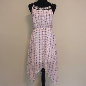 Floral Summer Dress Asymmetrical Longer Sides XS
